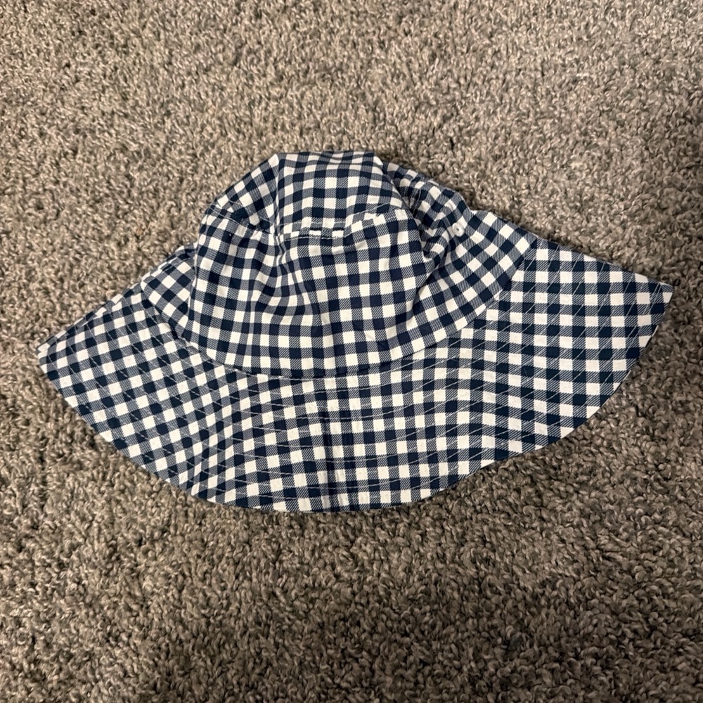 Abercrombie & Fitch Blue and White Gingham Bucket Sun Hat
